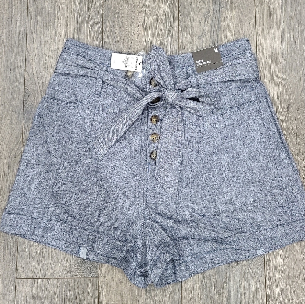 Express Super High Rise Shortie Shorts Medium NWT